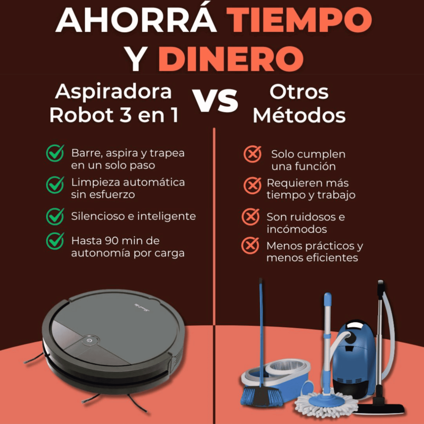 ROBOT INTELIGENTE 3 EN 1 ASPIRA/BARRE/HUMIDIFICA + ¡E-BOOK DE REGALO!